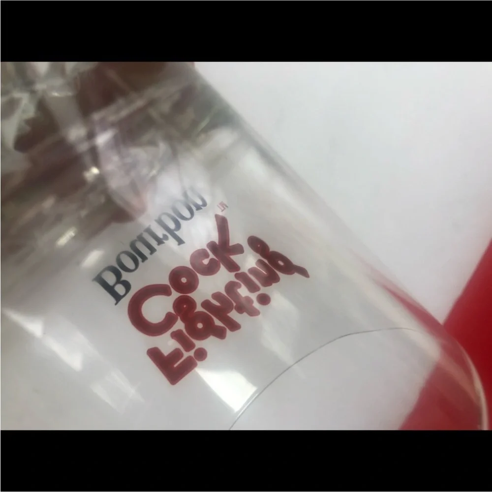 Fighting Rooster Kentucky Straight Bourbon Whiskey Double Clear‎ Bar Glass
